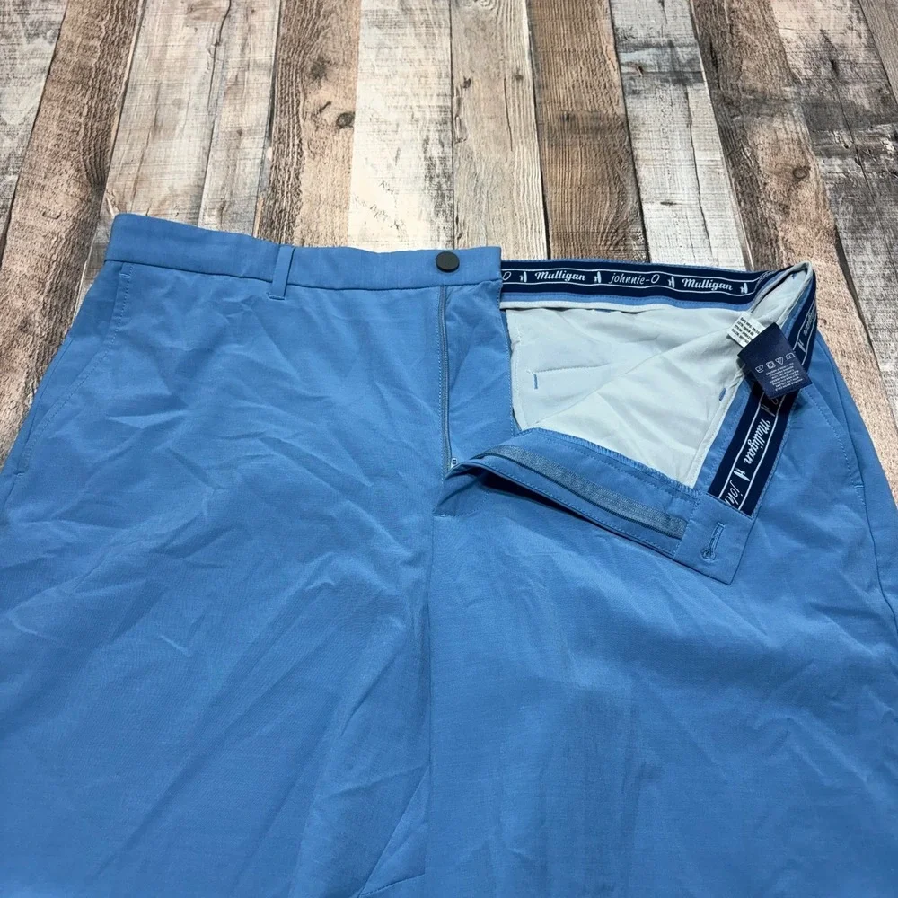 Johnnie-O Mulligan Golf Shorts Mens 38 Blue Stretch Performance Golfcore Casual